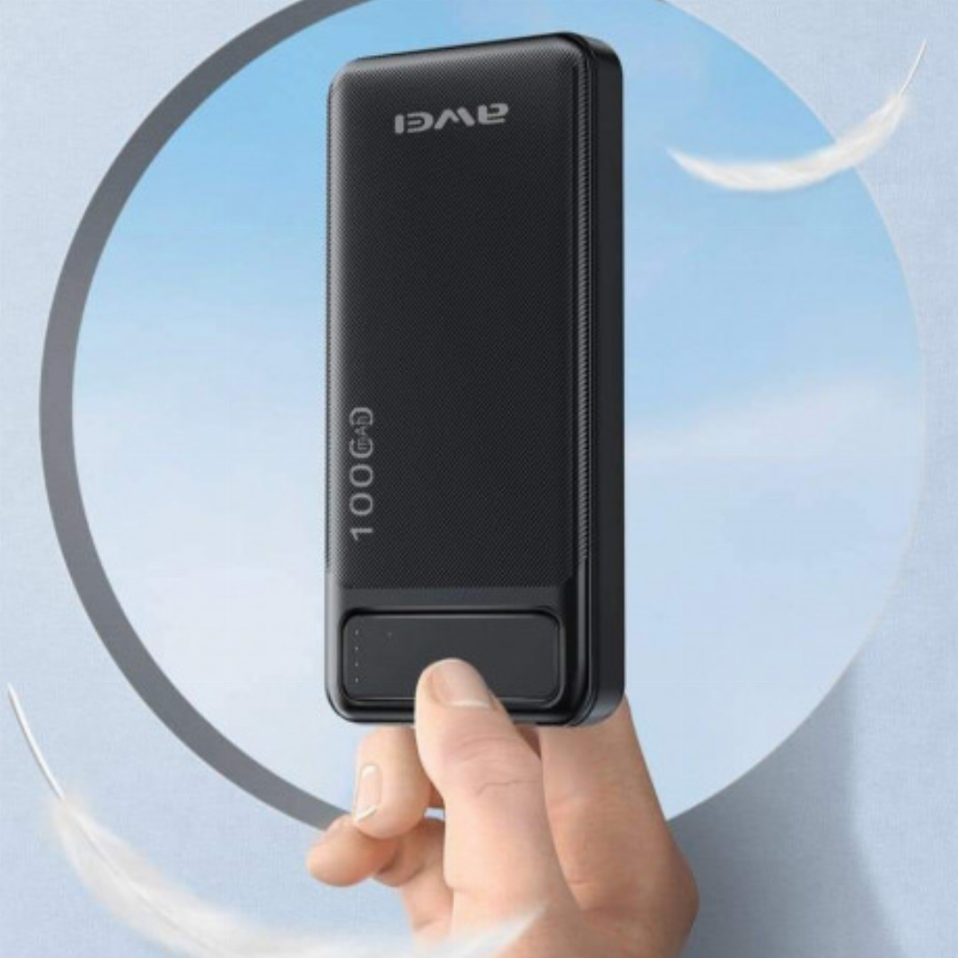 AWEI,P5K,Portable,Power,Bank,10000mAh,Dual,USB,A,Type,c,Micro,Dual,input,Fast,Charge,Travel,Poverbank