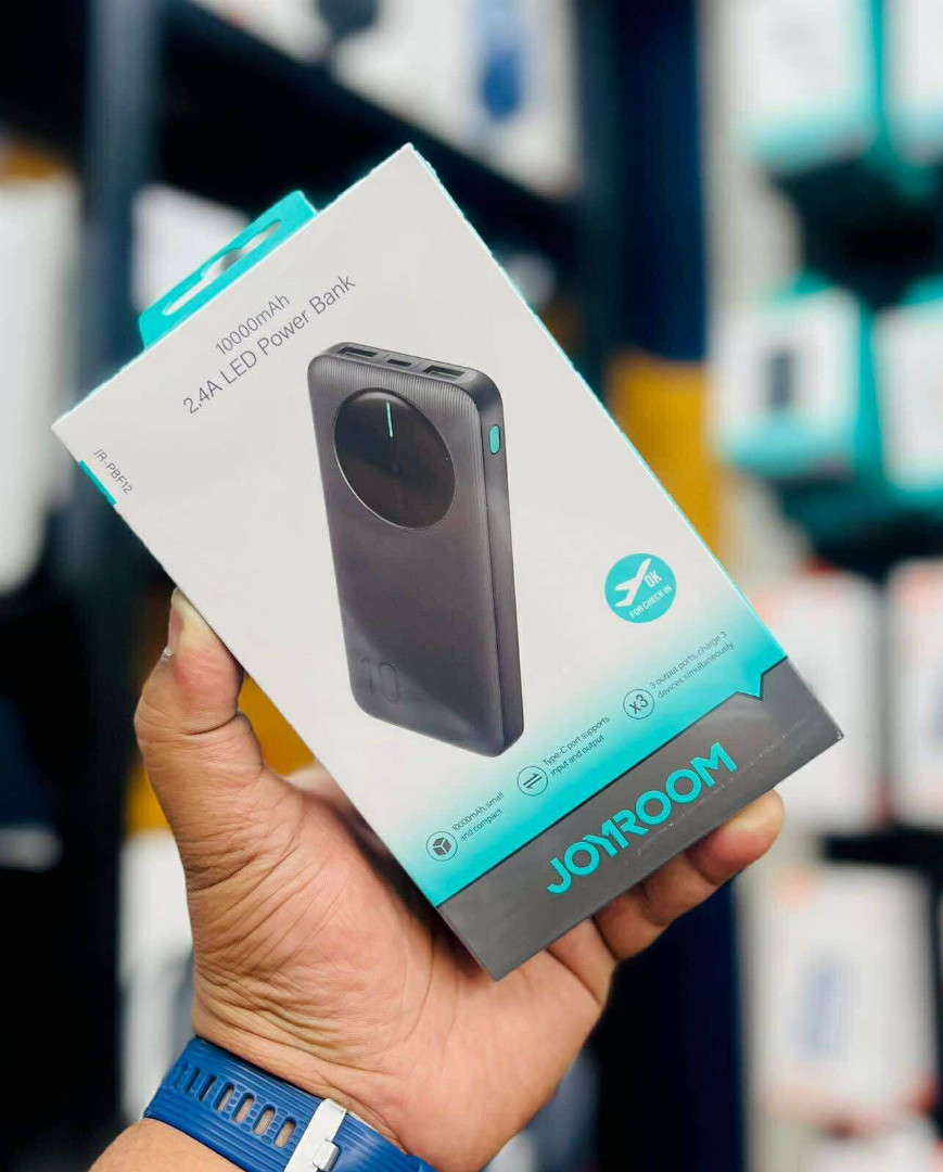Joyroom,JR-PBF12,10000mAh,12W,2.4A,LED,Power,Bank,Fast,Charging,Portable,Battery,Pack,Black