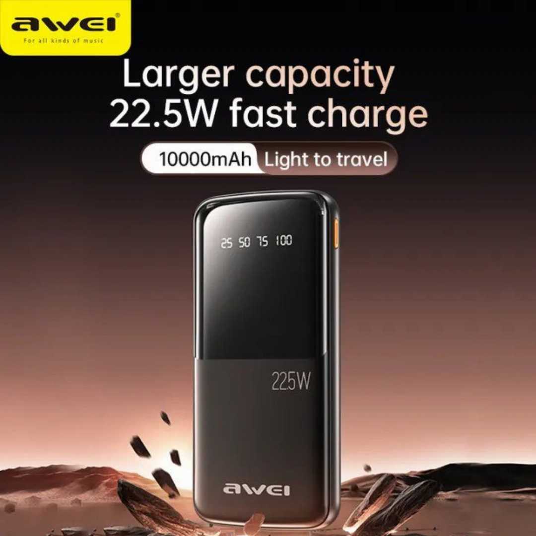 Awei,P10K,10000mAh,22.5W,PD,Fast,Charge,Power,Bank,Portable