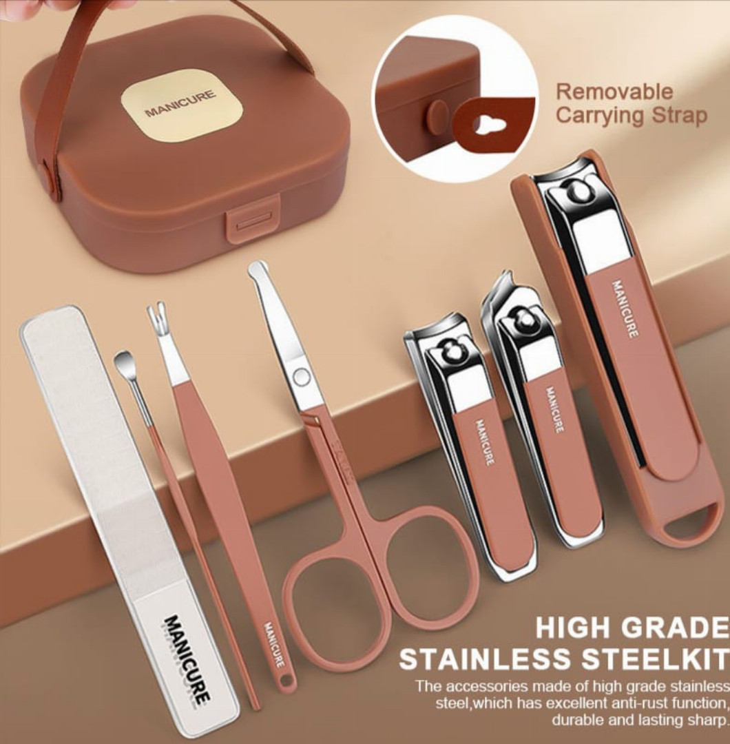 7,in,1,Nail,Clippers,Set,Stainless,Steel,Manicure,Pedicure,Grooming,Kit,Portable