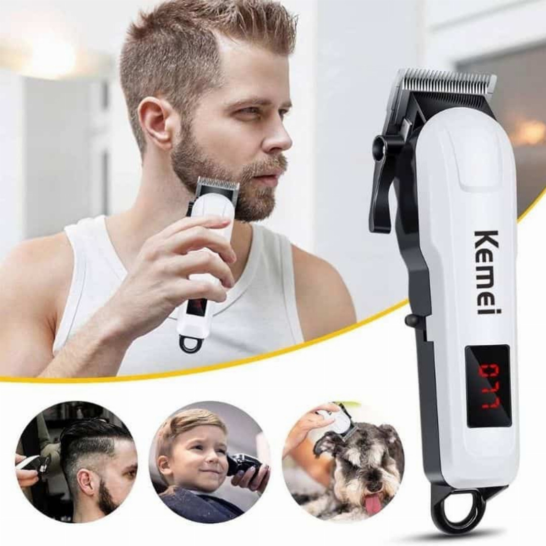 Kemei,KM-809A,Digital,Electric,AC/DC,Rechargeable,Professional,Hair,Clipper,Trimmer,Grooming,Kit